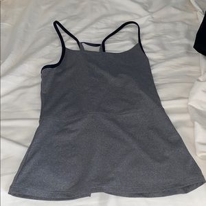 Fabletics gray fitted tank with open back